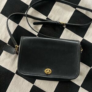 Coach Black Leather Crossbody Bag